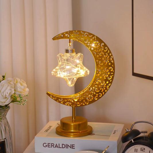 Ramadan Desk Lamp Led Moon Lamp Decoration for Home Metal Ramadan Kareem Light Decoration Eid Mubarak Muslim Eid Al Adha Gifts