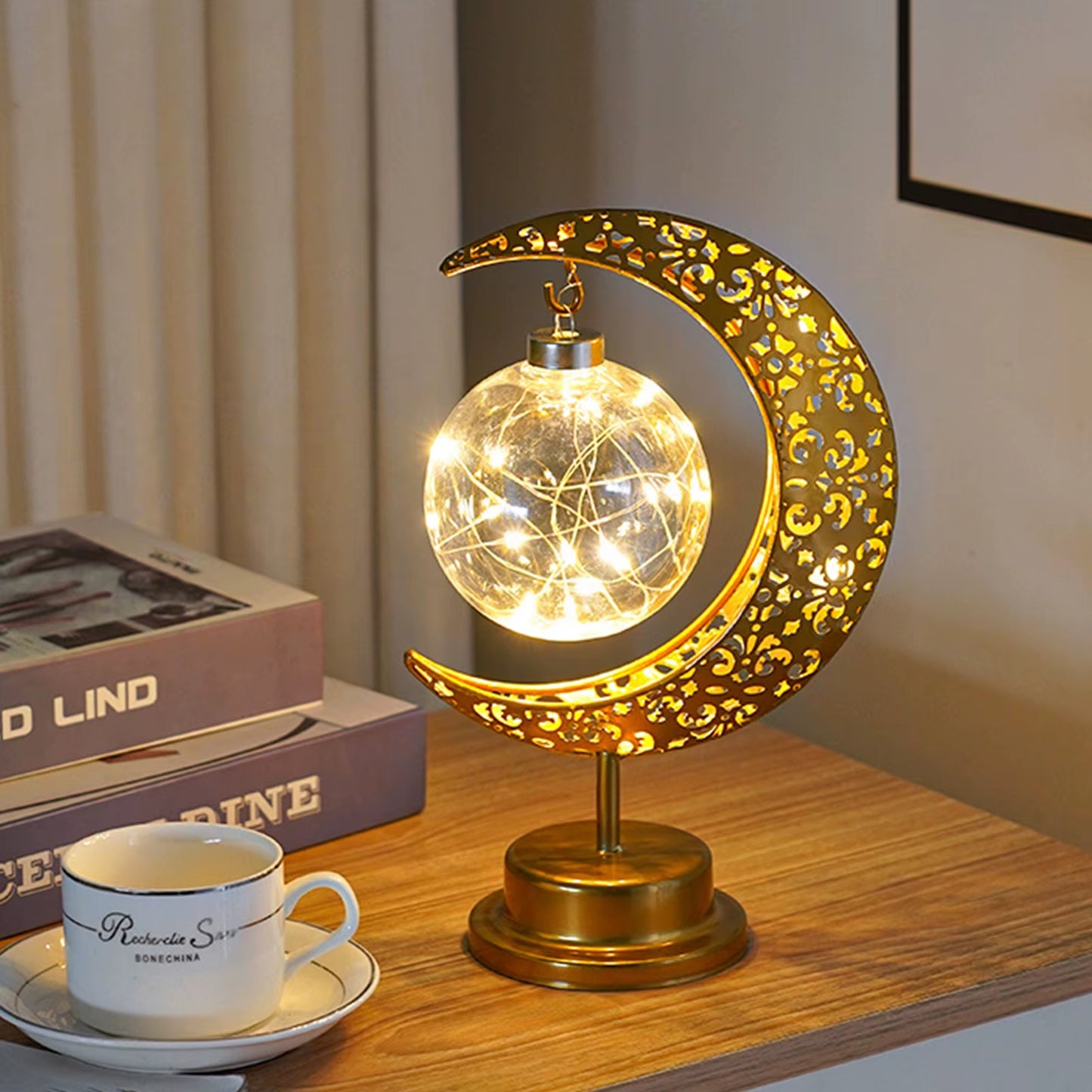 Ramadan Desk Lamp Led Moon Lamp Decoration for Home Metal Ramadan Kareem Light Decoration Eid Mubarak Muslim Eid Al Adha Gifts