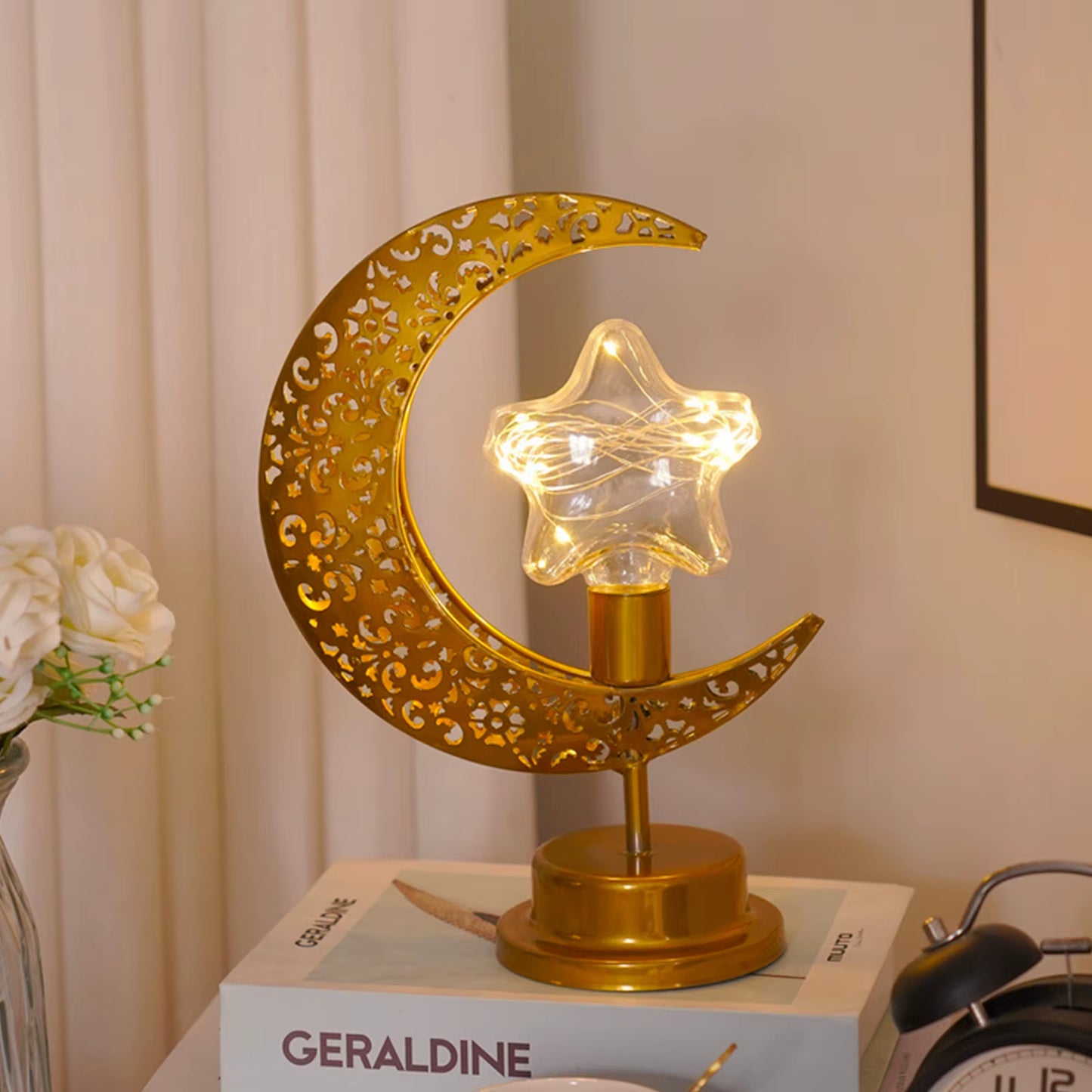 Ramadan Desk Lamp Led Moon Lamp Decoration for Home Metal Ramadan Kareem Light Decoration Eid Mubarak Muslim Eid Al Adha Gifts