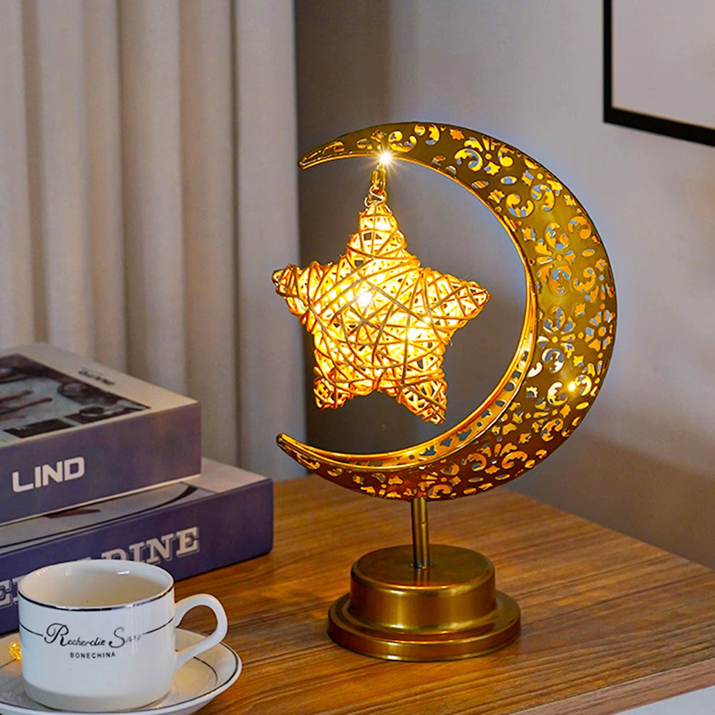 Ramadan Desk Lamp Led Moon Lamp Decoration for Home Metal Ramadan Kareem Light Decoration Eid Mubarak Muslim Eid Al Adha Gifts